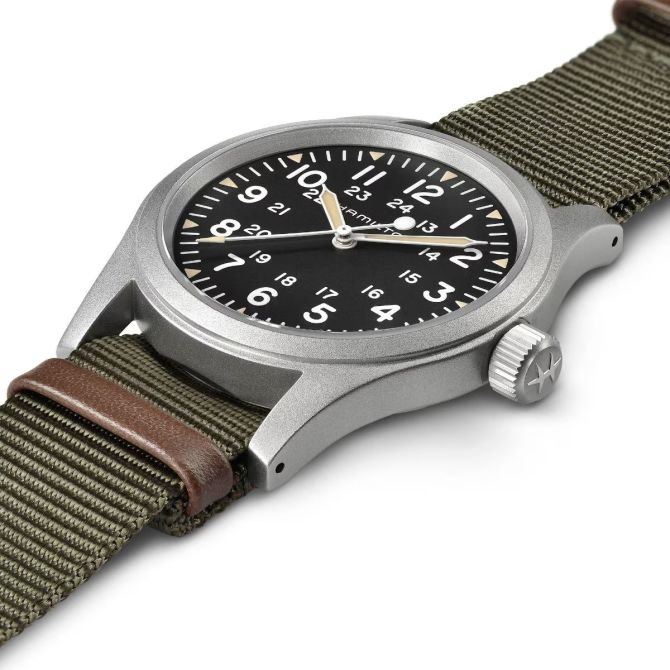 Hamilton Khaki Field Mechanical 38mm Men's Watch, Black Dial