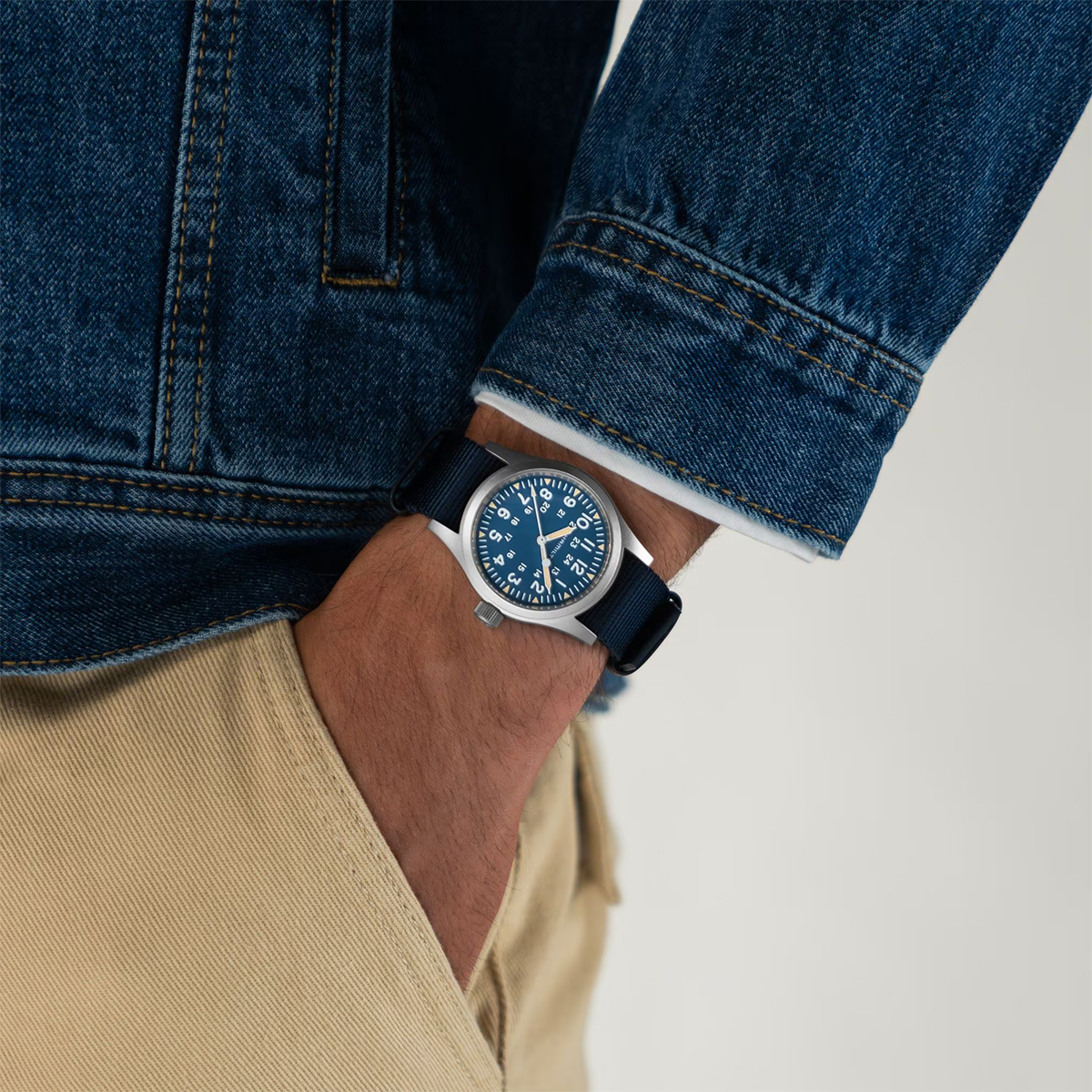 Hamilton Khaki Field Mechanical 38mm Watch, Blue Dial