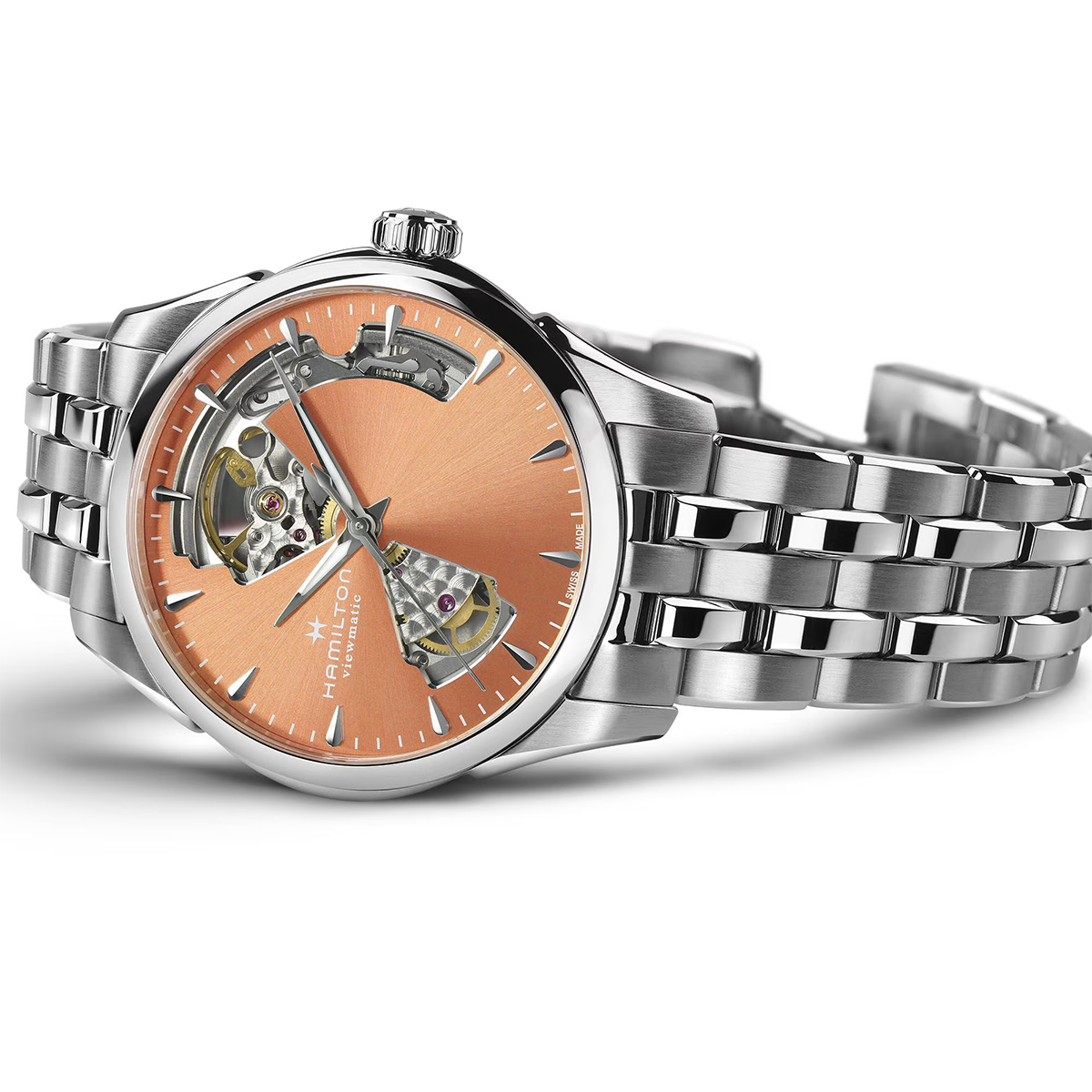 Hamilton Jazzmaster Open Heart Lady Automatic 36mm Watch, Apricot Dial