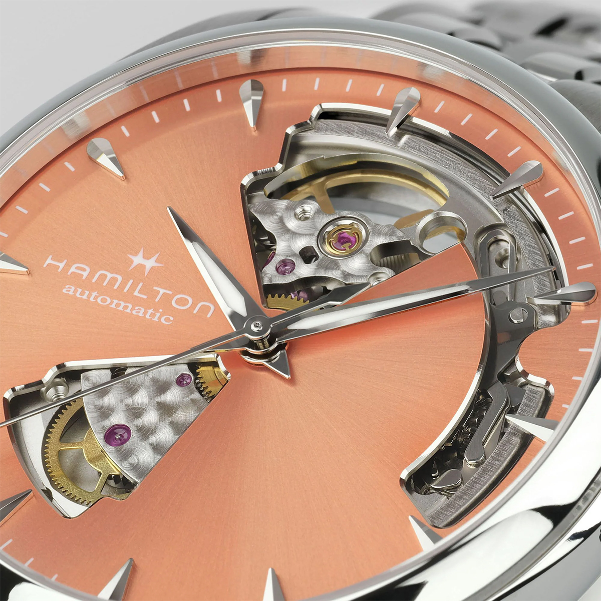 Hamilton Jazzmaster Open Heart Lady Automatic 36mm Watch, Apricot Dial