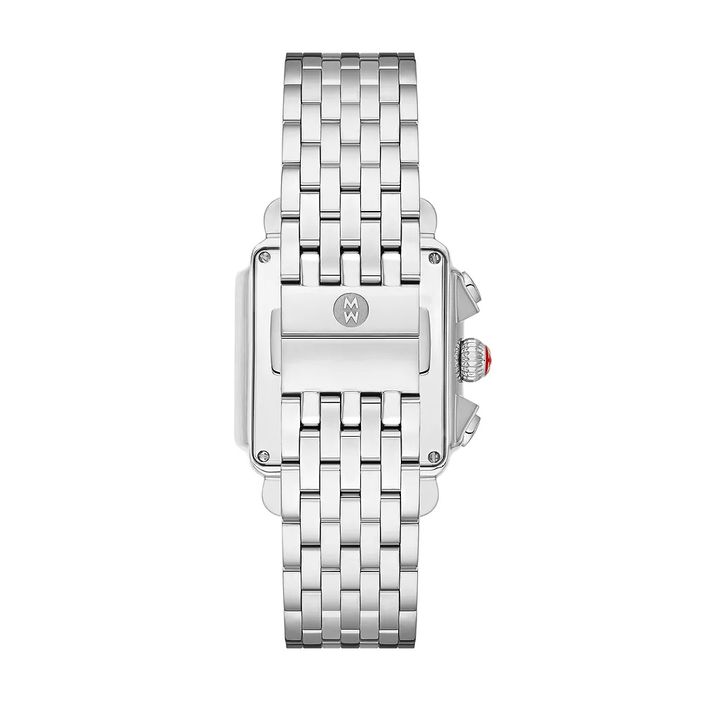 Michele Deco Diamond Dial Watch, Stainless Steel