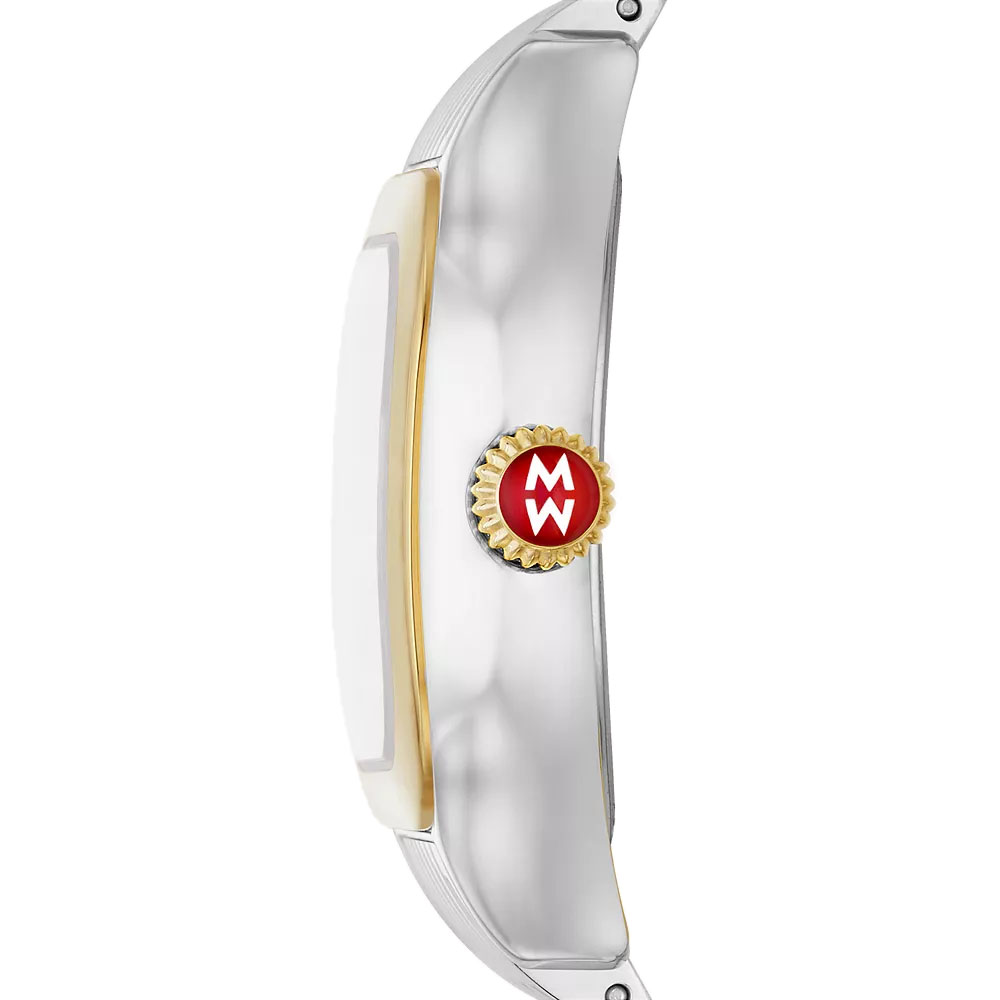 Michele Meggie Two-Tone 18k Gold-Plated Diamond 29mm Watch, White Dial