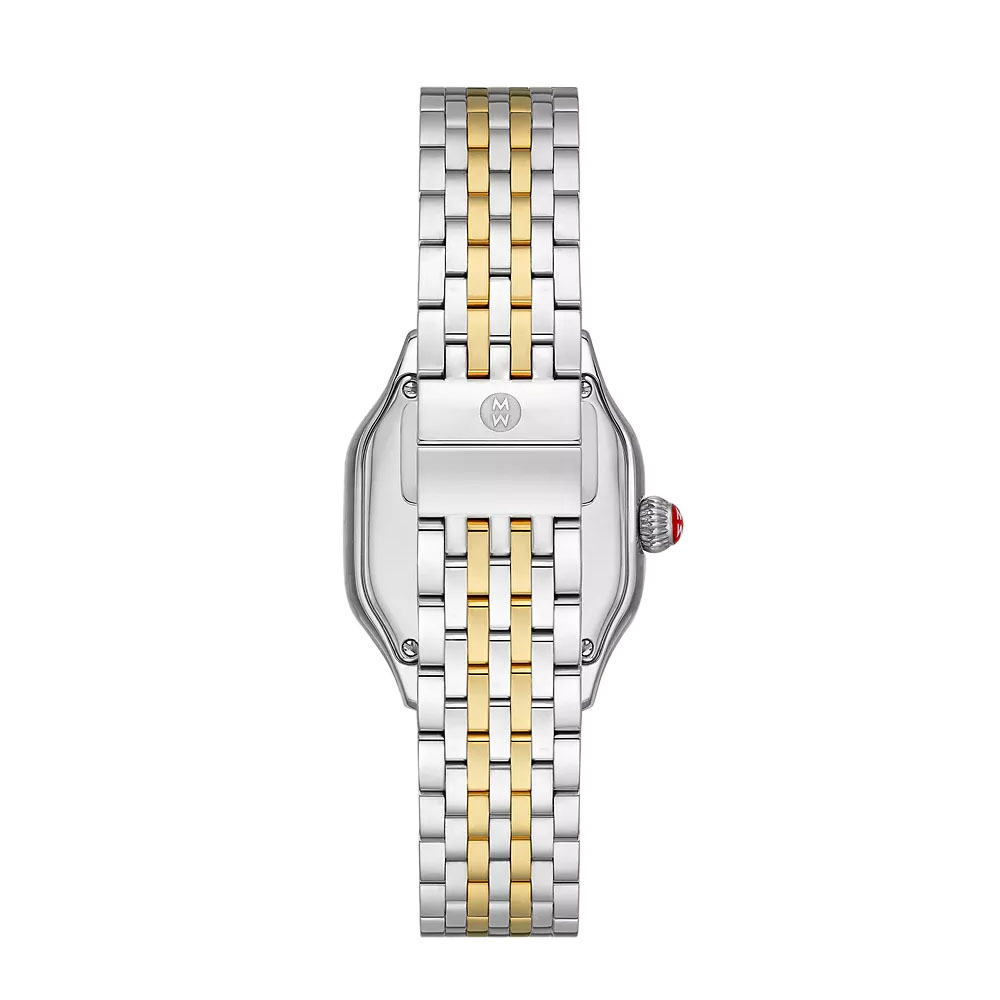 Michele Meggie Two-Tone 18k Gold-Plated Diamond 29mm Watch, White Dial