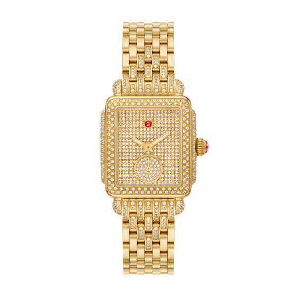 Michele Deco Midi Jubilee 24mm Women's Watch, Diamond Dial