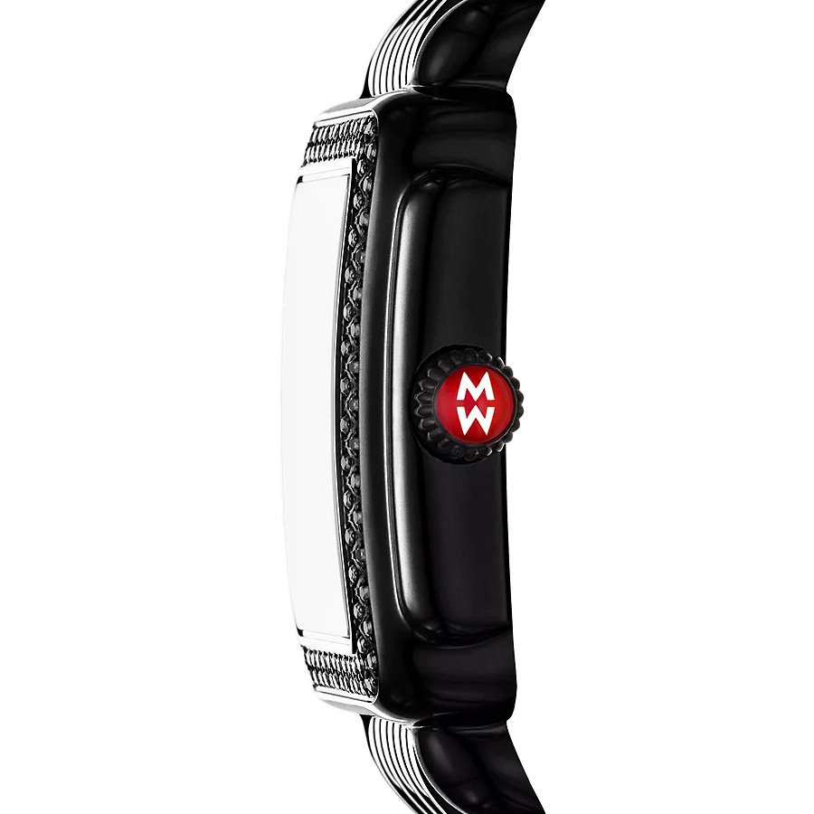 Michele Deco Madison Midi 31mm Women's Watch, Black Diamond and Black Dial