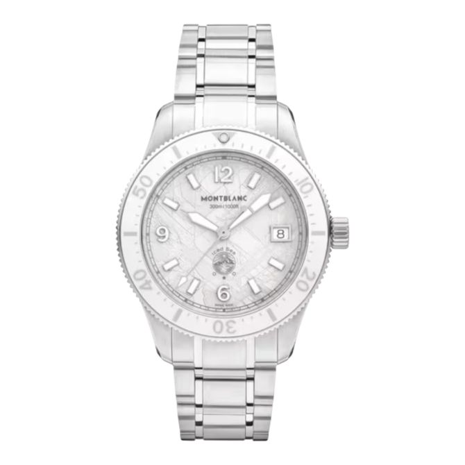 Montblanc Iced Sea Automatic Date 0 Oxygen 38mm Watch, White Dial