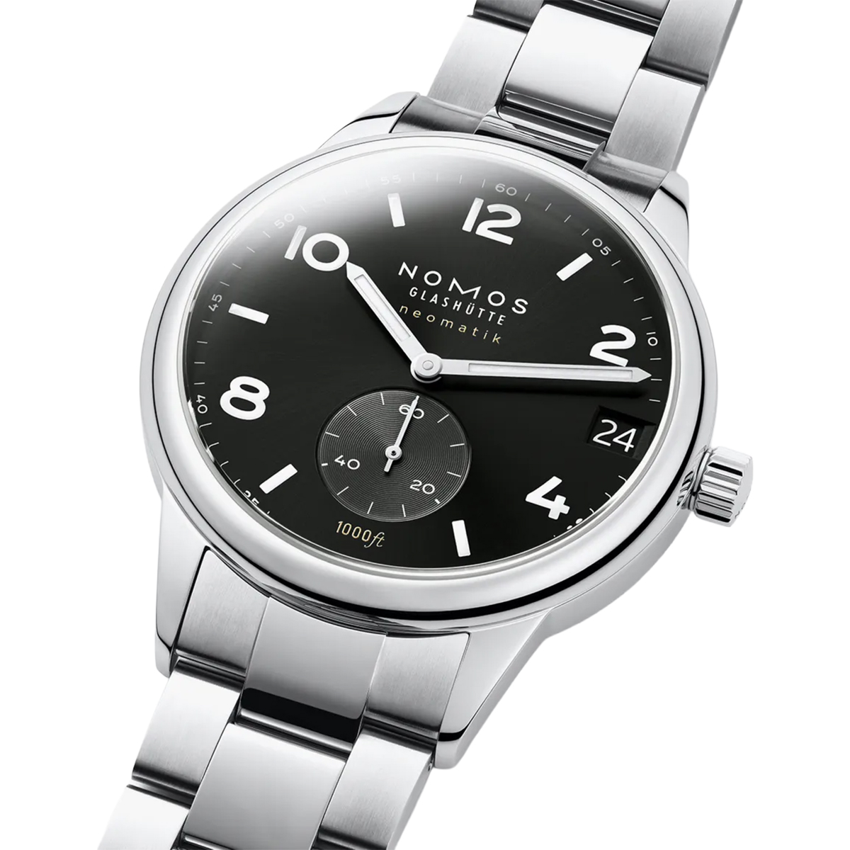 Nomos Glashuette Club Sport Neomatik 42 Date Back 42mm Watch, Black Dial