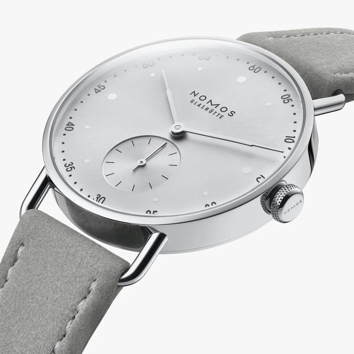Nomos Glashuette Metro 33mm Watch, Silver Plated Dial