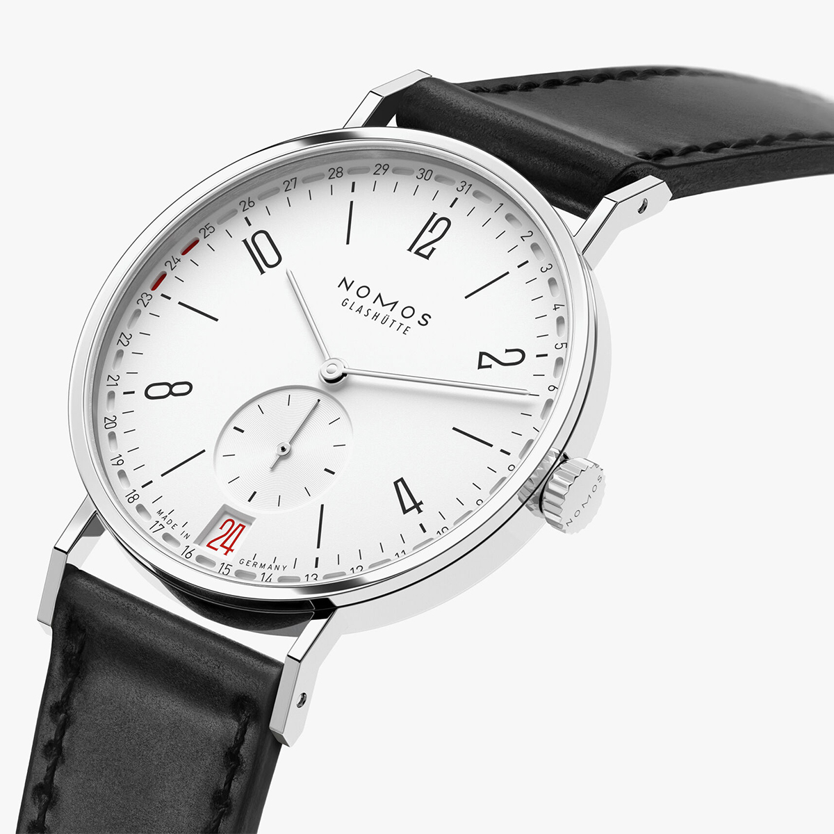 NOMOS Tangente 2Date 37.5mm Men's Watch, White Silver Dial