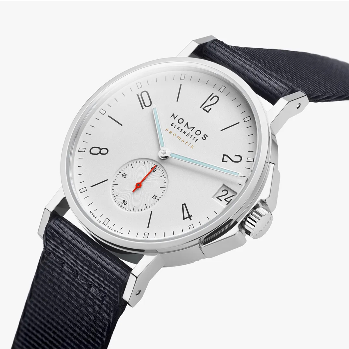 Nomos Glashuette Ahoi Neomatik 38mm Date Watch, White Dial
