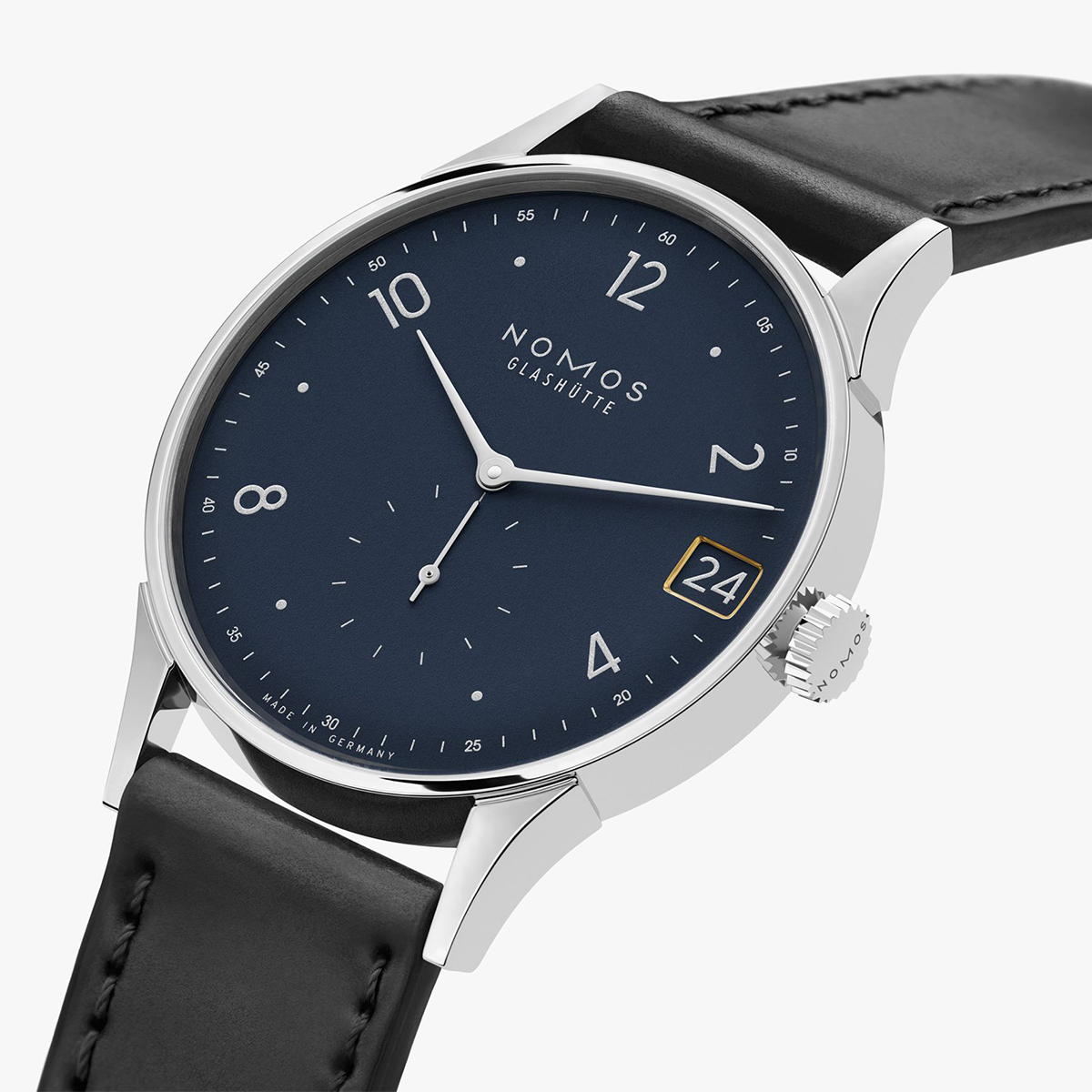 Nomos Glashuette Minimatik 39mm Date Watch, Blue Dial