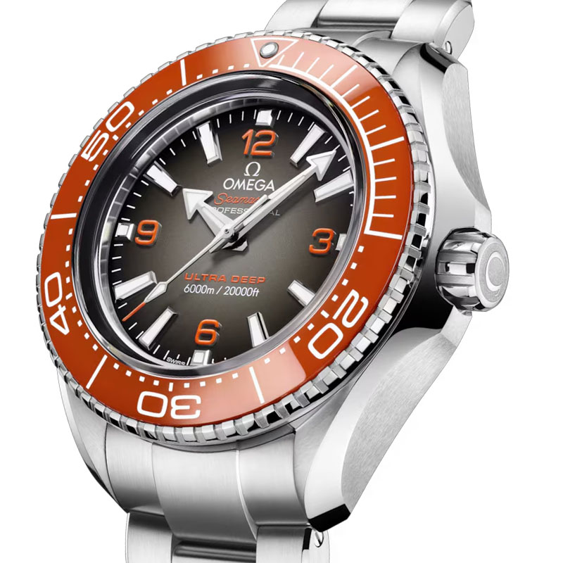 Omega Seamaster Planet Ocean 6000m Co-Axial Master Chronometer 45.5mm Watch, Black and Orange Dial