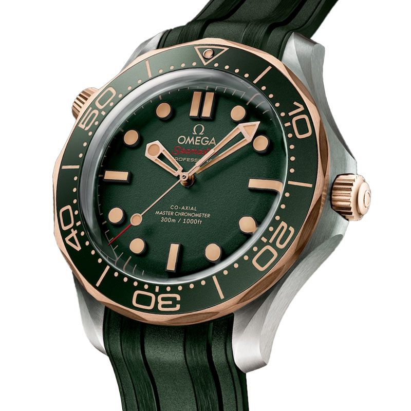 Omega Seamaster Diver 300M 42mm Green Men's Watch, Rubber Band
