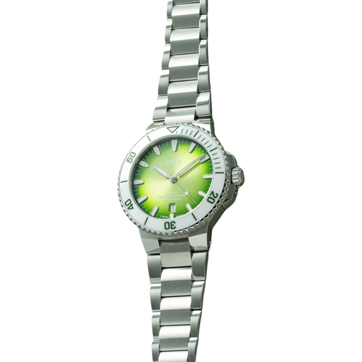 Oris Aquis Date Taste Of Summer 41.5mm Watch, Green Dial