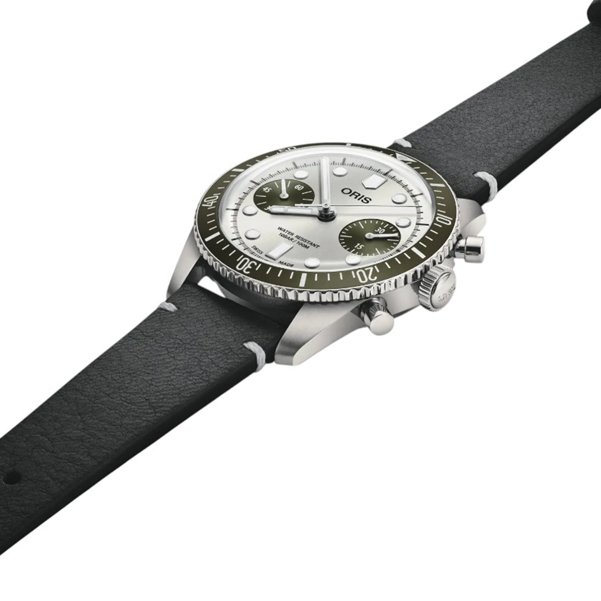 Oris Diver's Sixty-Five Chronograph 40mm Men's Watch, Silver Dial