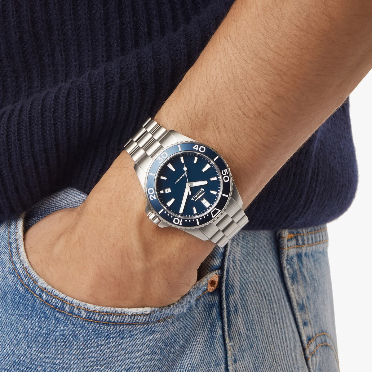 Shinola Lake Michigan Monster Automatic 43mm Watch, Midnight Blue Dial