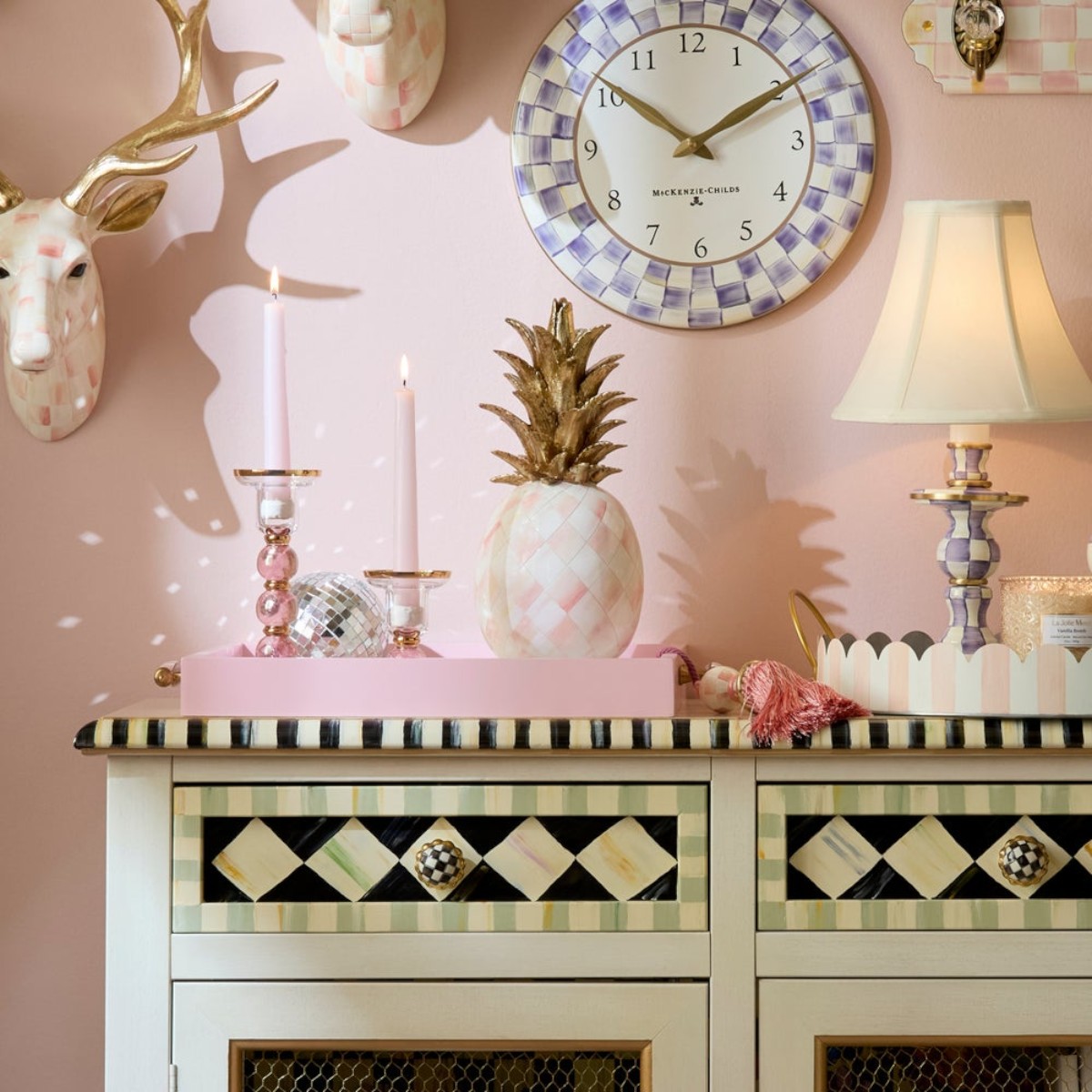 MacKenzie-Childs Rosy Pineapple Figurine