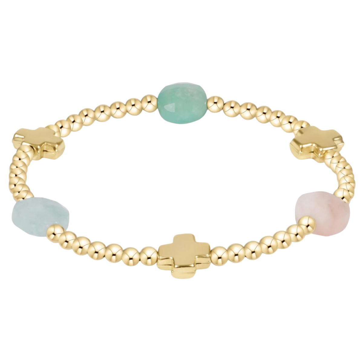 Enewton Signature Cross Admire Gold Pattern 3mm Bead Bracelet, Hot Mess