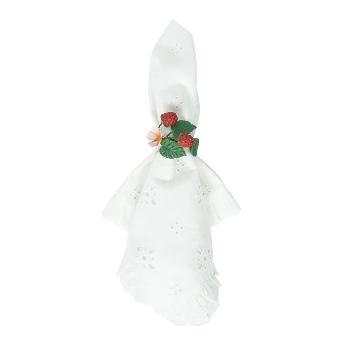 Juliska Meadow Walk Floral Set of 4 Napkin Rings, Assorted Set