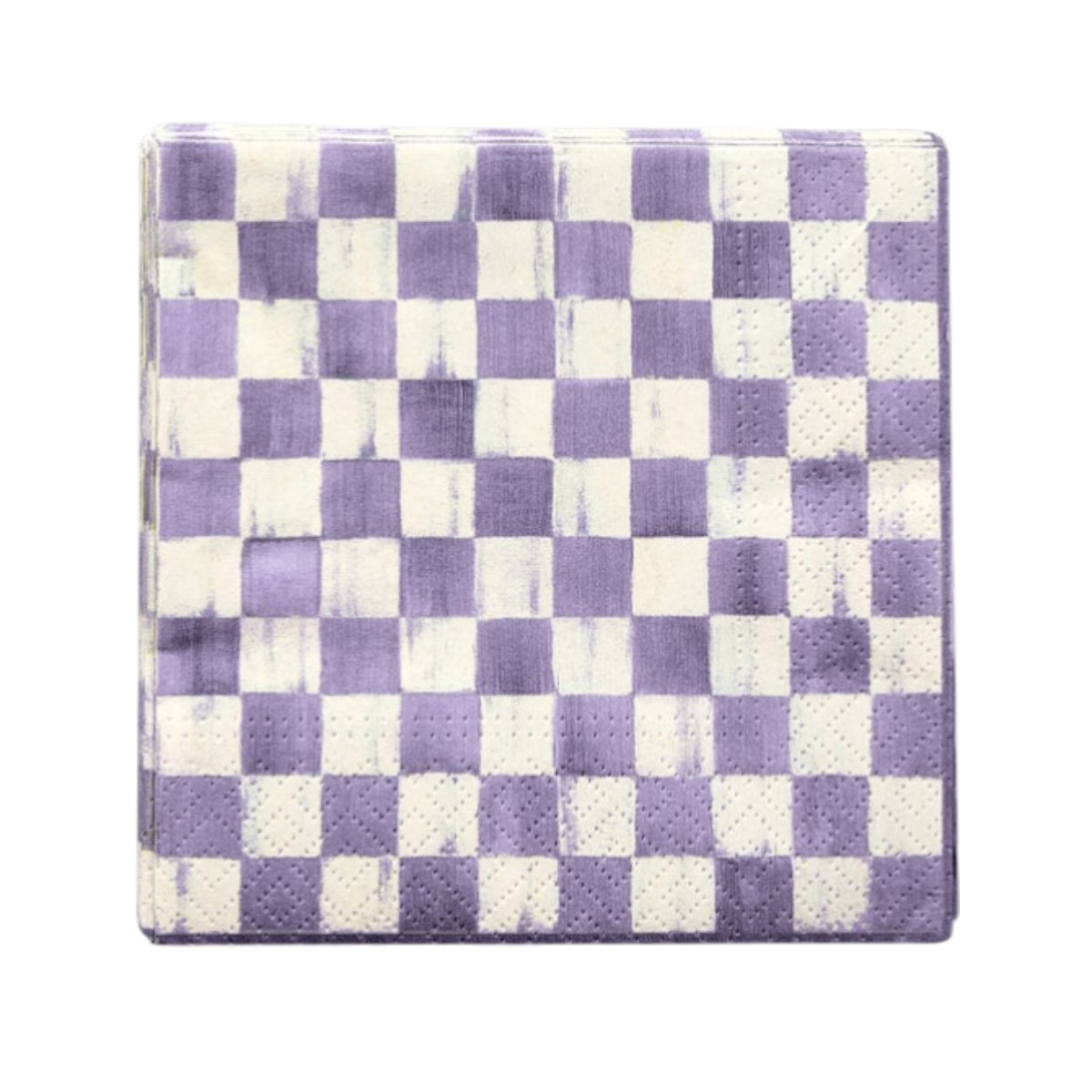 MacKenzie-Childs Cocktail Paper Napkins, Violet Check
