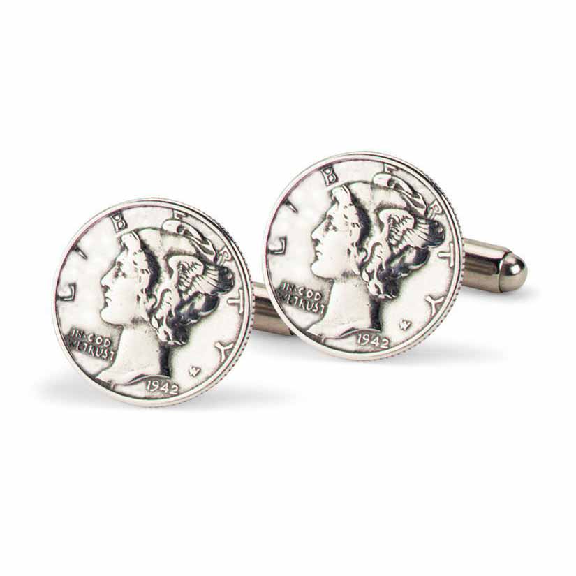 Tokens & Icons Mercury Dime Cuff Links
