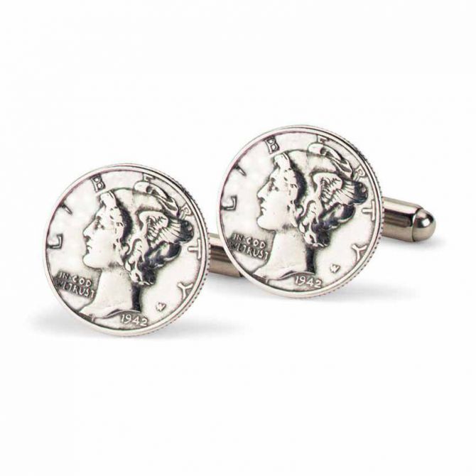 Tokens & Icons Mercury Dime Cuff Links