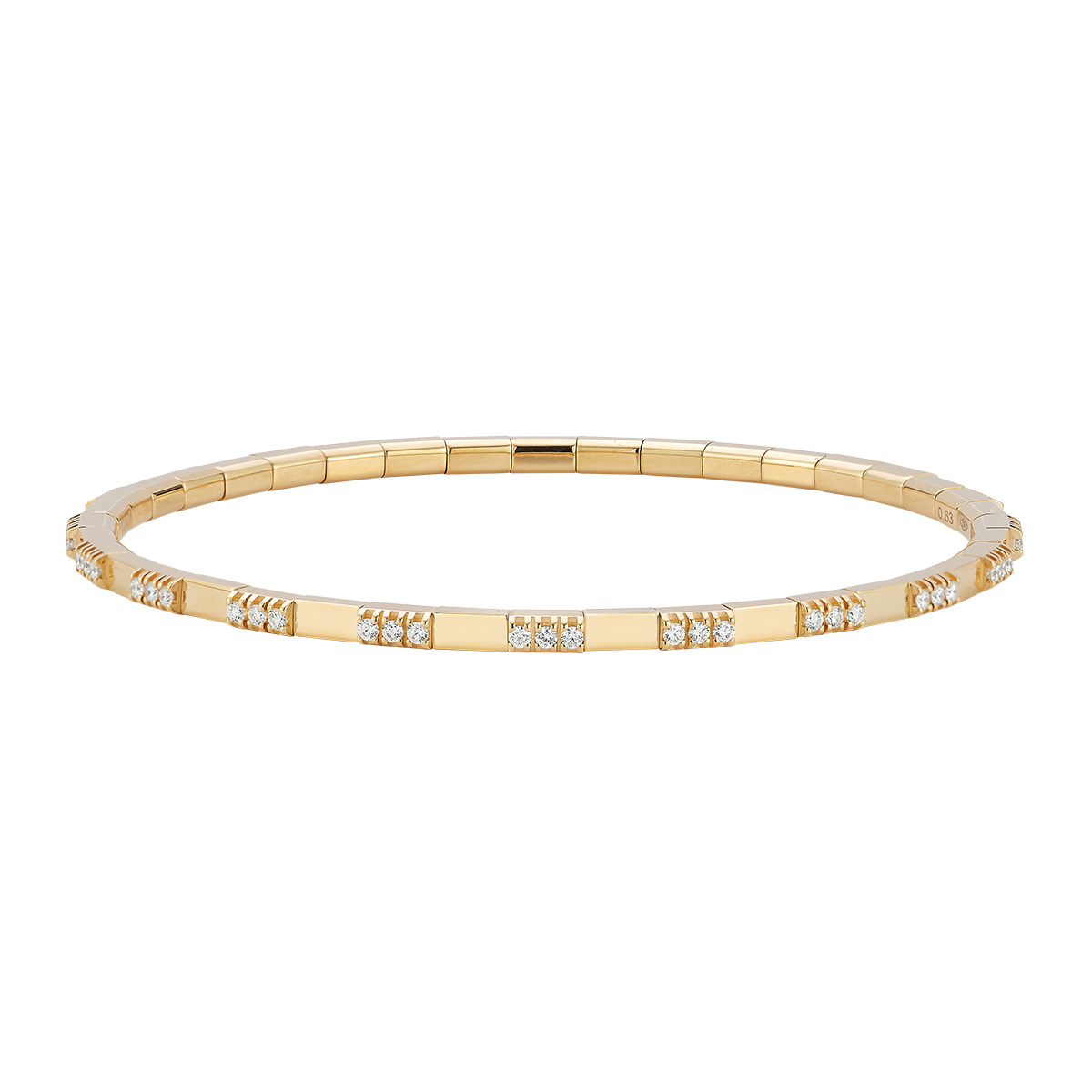 Demeglio Extensible Diamond Trio Cluster Station Stretch Bracelet in Yellow Gold