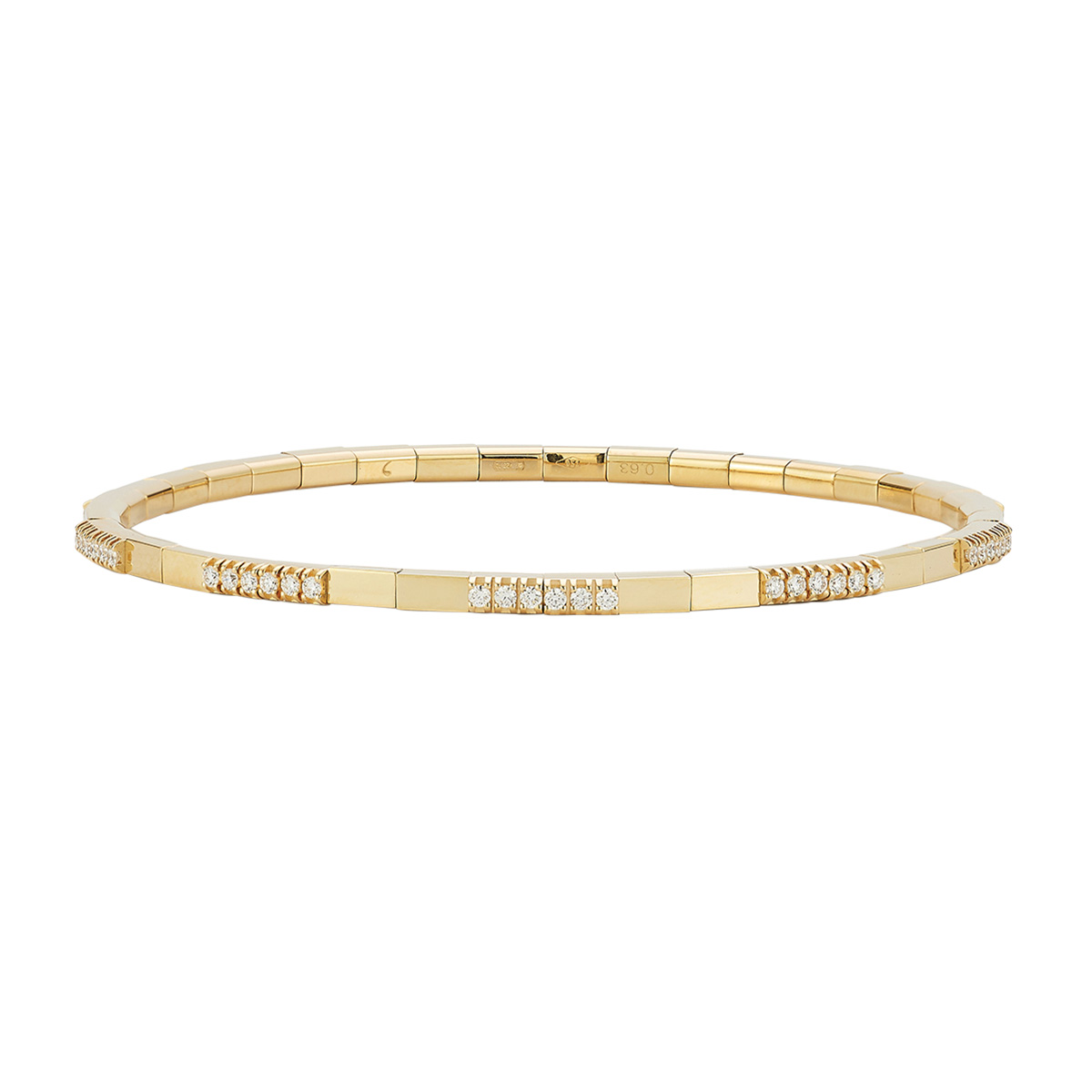 Demeglio Extensible Diamond Cluster Station Stretch Bracelet in Yellow Gold