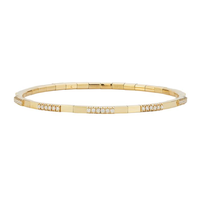 Demeglio Extensible Diamond Cluster Station Stretch Bracelet in Yellow Gold