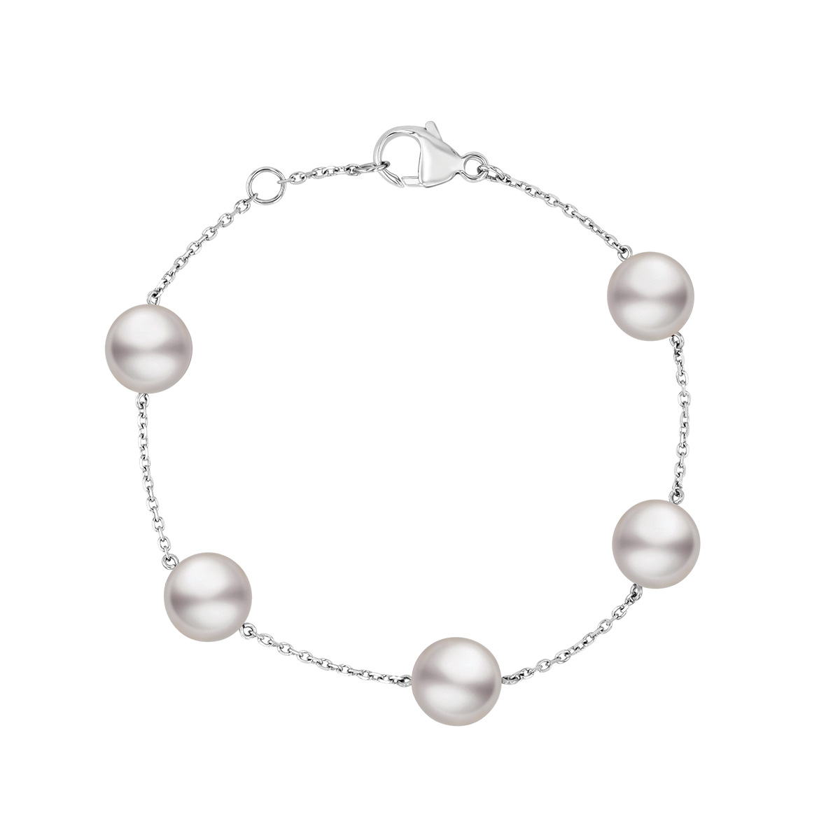 Mikimoto Akoya Cultured Pearl Station Bracelet in White Gold, 7.25