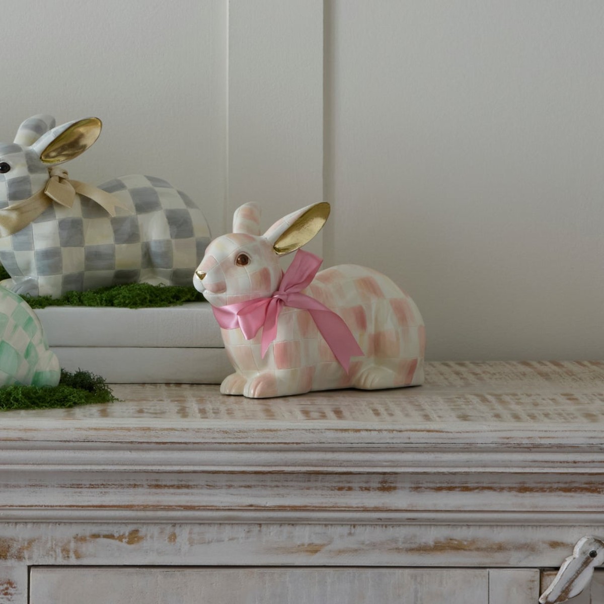 MacKenzie-Childs Rosy Check Resting Bunny