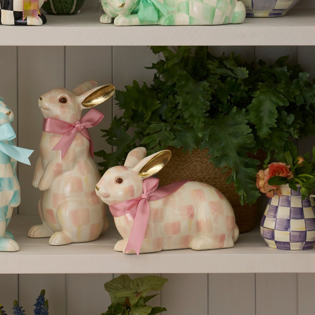 MacKenzie-Childs Rosy Check Resting Bunny