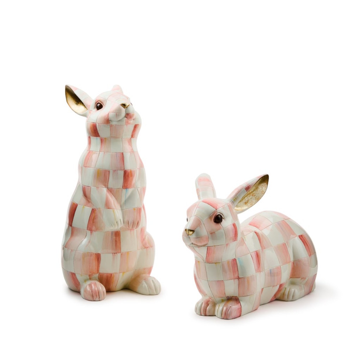 MacKenzie-Childs Rosy Check Resting Bunny