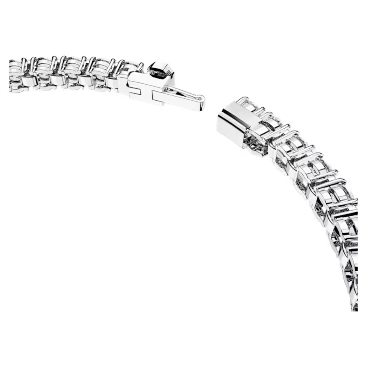 Swarovski Matrix White and Rhodium Plated Round Cut Tennis Bracelet, Medium