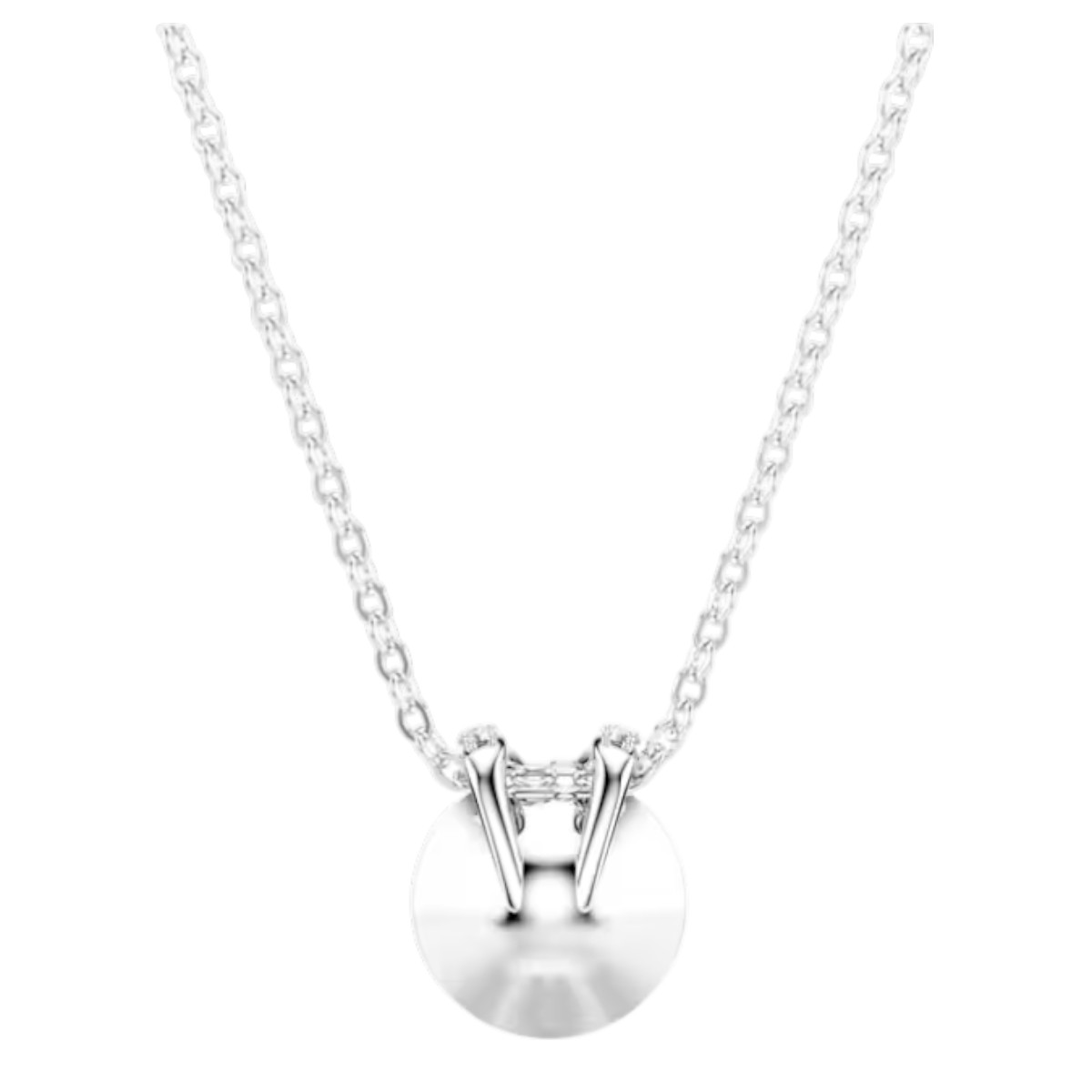 Swarovski Round Cut Bella V Pendant Necklace, Pink and Rhodium Plated