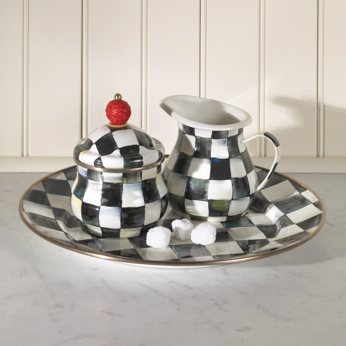 Mackenzie-Childs Courtly Check Enamel Charger