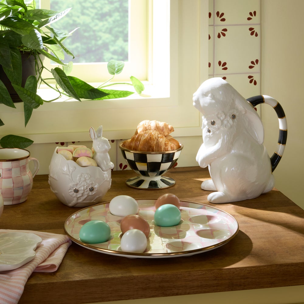 MacKenzie-Childs Rosy Check Egg Plate