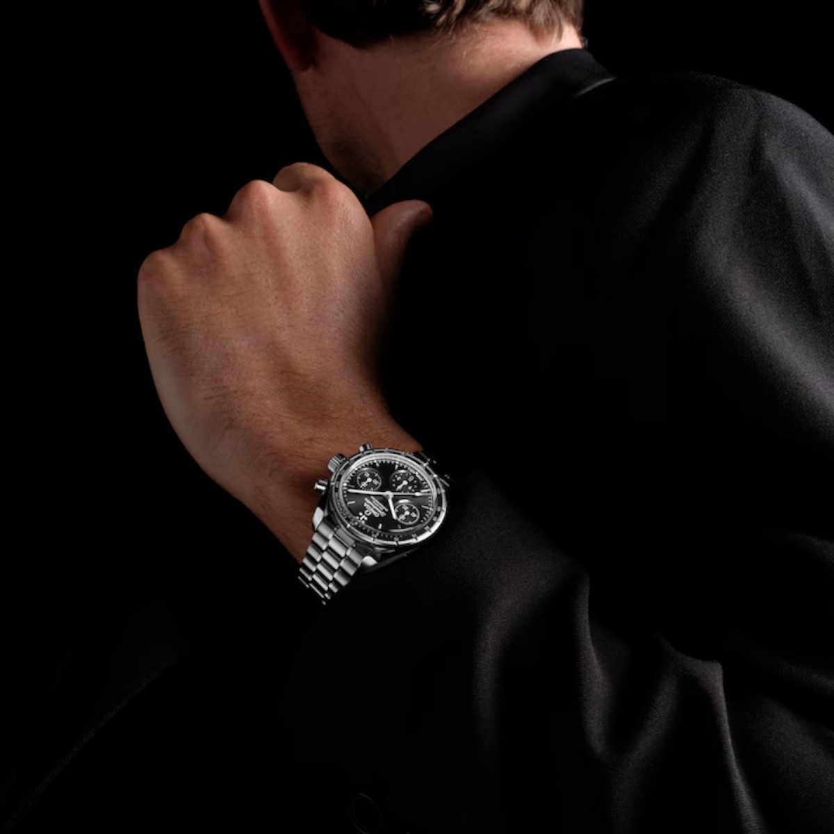 Omega Speedmaster 38 Co-Axial Chronometer Chronograph 38mm Men's Watch, Black and Silver Dial