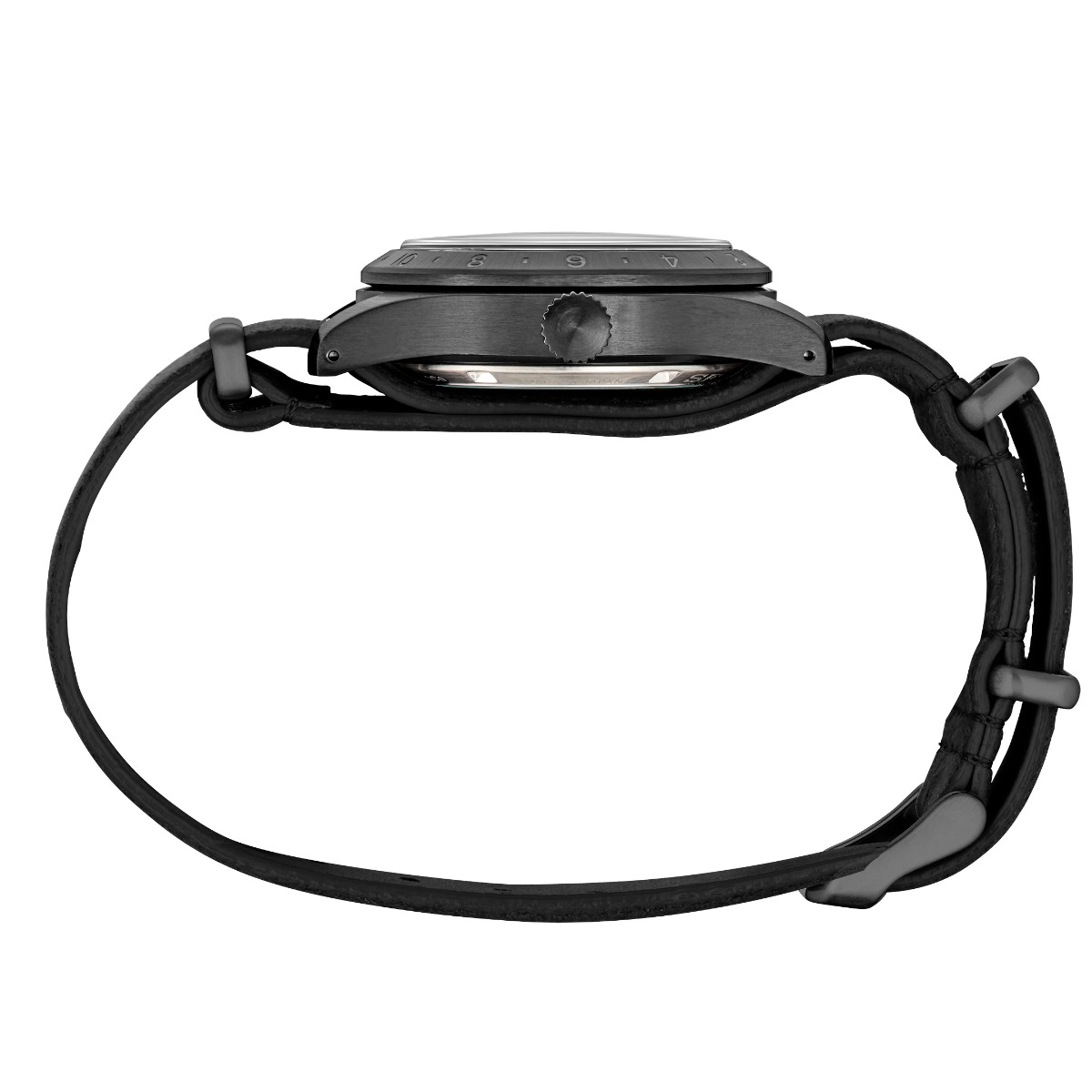 Seiko 5 Sports Field GMT 39.4 mm Leather Strap Watch, Black Dial