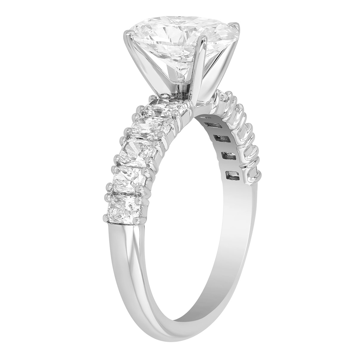 ALTR Lab Grown Oval & Radiant Diamond Side Stone Engagement Ring in White Gold