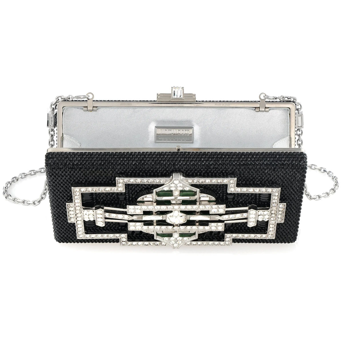 Judith Leiber Sleek Rectangular Lillian Clutch, Silver
