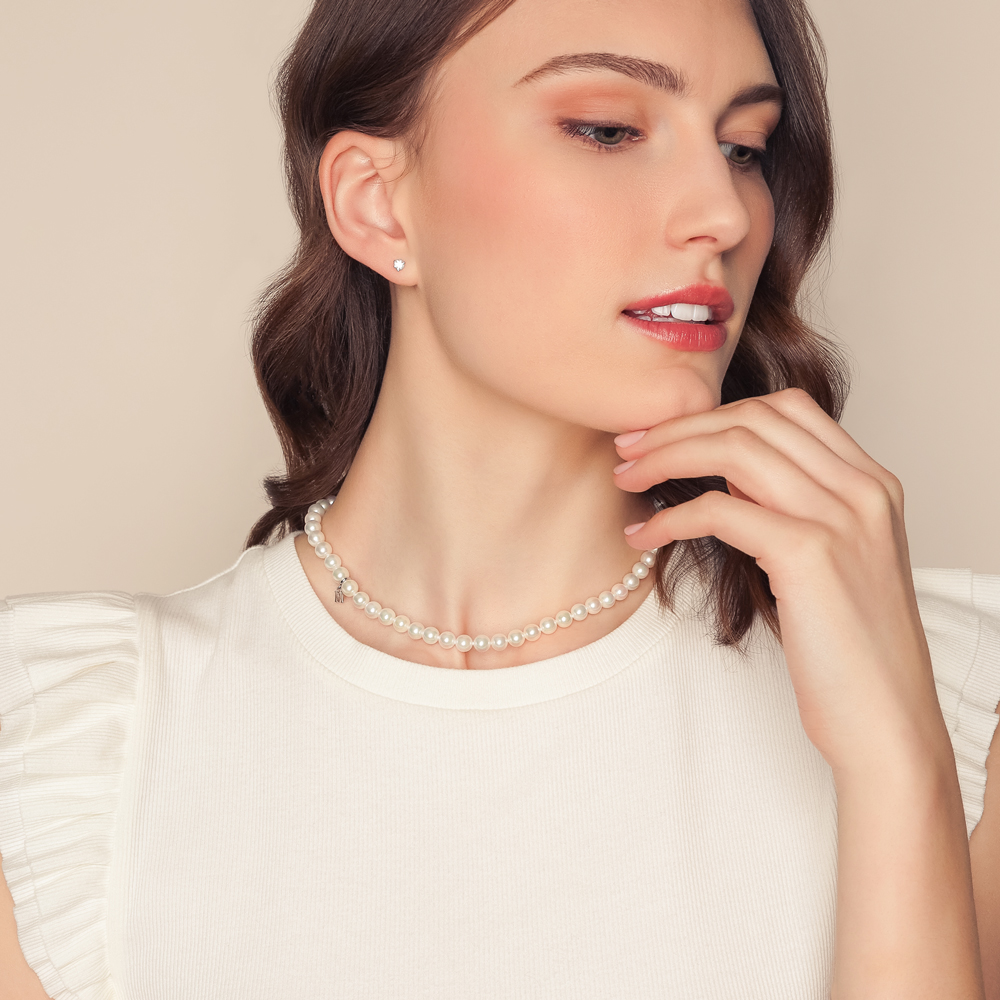 Mikimoto Akoya Cultured Pearl Strand Necklace in White Gold, 16