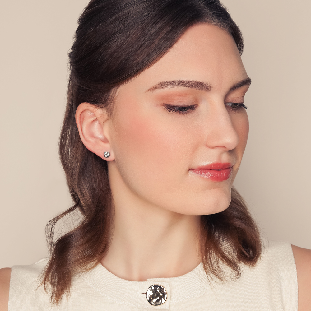 Sterling Silver Love Knot Earrings, 7mm