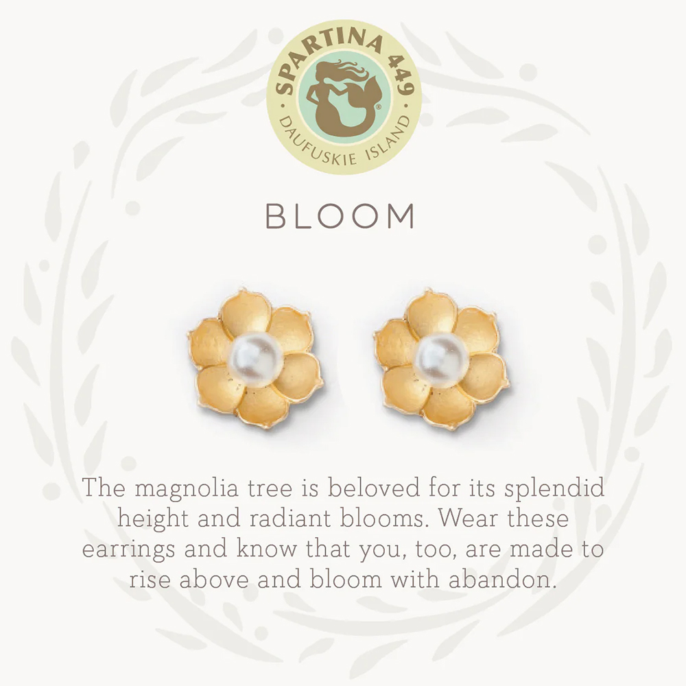 Spartina 449 Sea La Vie Bloom / Magnolia Flower Stud Earrings