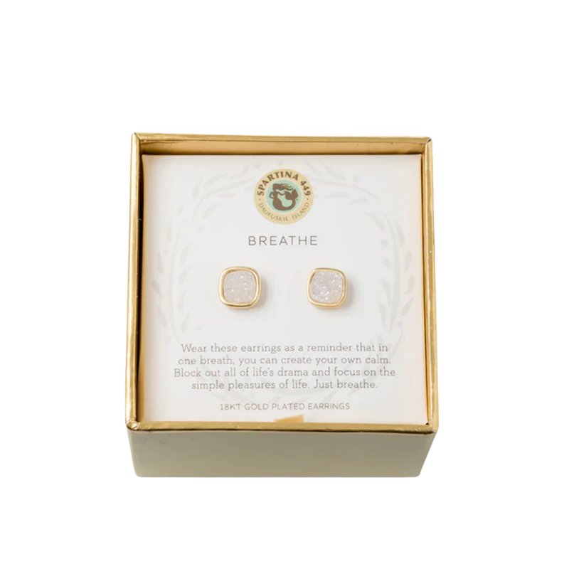 Spartina 449 Cream Druzy Sea La Vie Stud Earrings