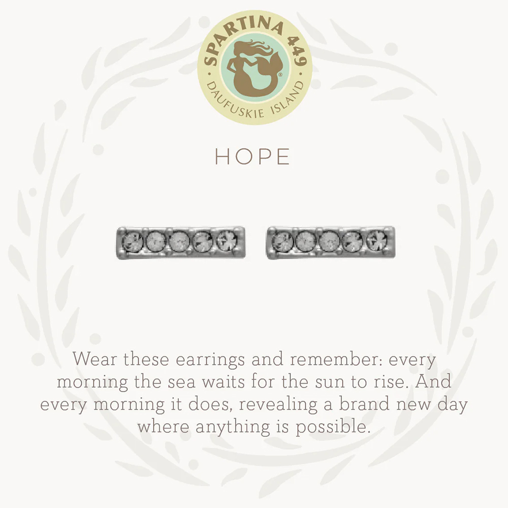 Spartina 449 Sea La Vie Hope / Horizon Silver Stud Earrings