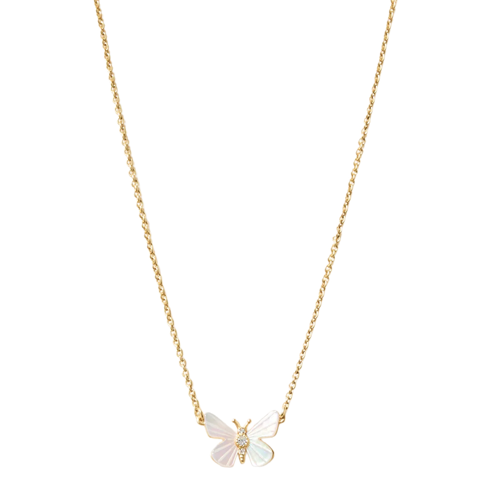 Spartina 449 Sea La Vie Transformation Mother of Pearl Monarch Necklace, Yellow Gold Plate