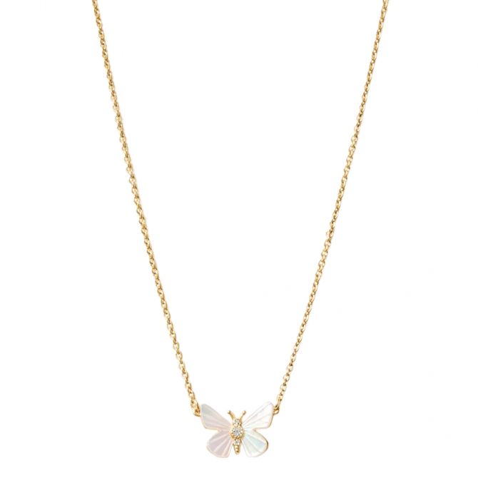 Spartina 449 Sea La Vie Transformation Mother of Pearl Monarch Necklace, Yellow Gold Plate