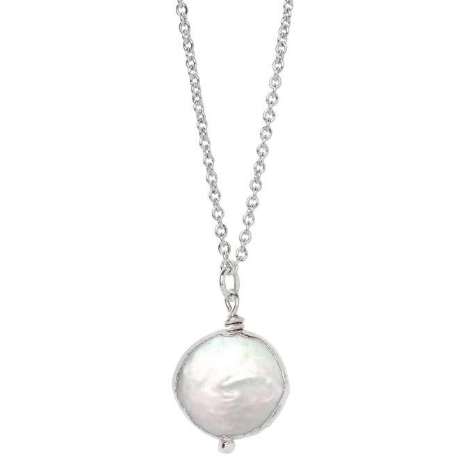Spartina 449 Sea La Vie Thank You Coin Necklace, Silver Plate