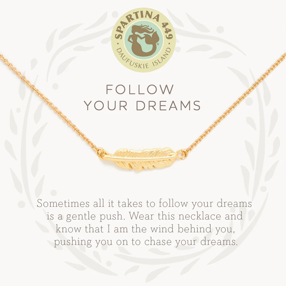 Spartina 449 Sea La Vie Follow Your Dreams / Feather Necklace, 18